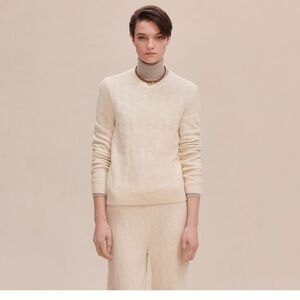 Hermes Classic Cream Crew Neck Sweater